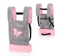 Bayer Design Doll Carrier for Kids 62233AA EasyCarry – Portable Front & Back – Grey/Pink Butterfly