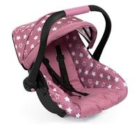 Bayer Design 67976AB Doll car seat, seat for dolls, with sun canopy, adjustable handle, harness, for dolls up to 46 cm