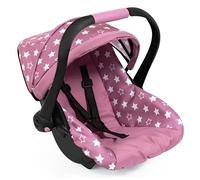 Bayer Design 67976AB Doll car seat, seat for dolls, with sun canopy, adjustable handle, harness, for dolls up to 46 cm
