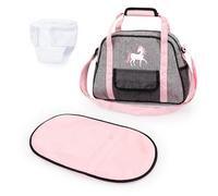 Bayer Design 69033AB changing bag for dolls, changing mat, sewing diaper, nappy, jeans-grey, pink