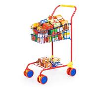 Bayer Design 75002AA Kids shopping cart, trolley, with toy food boxes, colourful