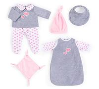 Bayer Design 84619AH doll clothes set 16 - 18 inch, sleeping bag with sleeves, pants, top, hat, bib and cuddle blanket