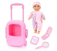 Bayer Design 92805AC Doll with trolley and accessories, play set, doll accessories, lockable and pullable case