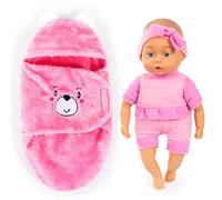 Bayer Design 93501AB Baby doll 35 cm, with soft body, cute outfit, with cuddly blanket, handy size ideal for carrying