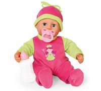 Bayer Design 93806AA Interactive baby doll, talking, soft body, sleeping eyes, cute outfit, dummy, bottle, 38 cm