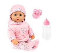 Bayer Design 93824CR Interactive baby doll, talking, soft body, dummy, bottle, 38 cm