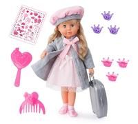 Bayer Design 94635AX Charlene Functions Doll Pram, 46 cm | Speaks 90 phrases, performs 2 poems and sings 8 children's songs for a particularly realistic playing experience
