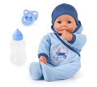 Bayer Design 94683AC Interactive doll 46 cm, soft body, talking, moves mouth, closing eyes, with bottle and dummy