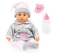 Bayer Design Baby Doll Interactive doll, talking, sounds, soft body, bottle, dummy, 38cm