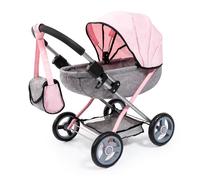 Bayer Design 12733AA Dolls Pram Cosy stroller, foldable, bag, blanket, pillow, underneath shopping basket
