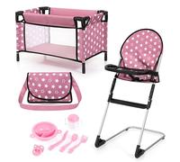 Bayer Design doll play set with high chair, bed, bag, accessories