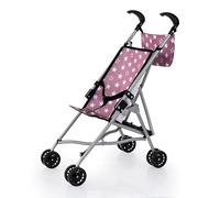 Bayer Design Doll umbrella stroller with bag, double wheels, safety belt | foldable pushchair, space-saving storage, for first walks with the doll, metal