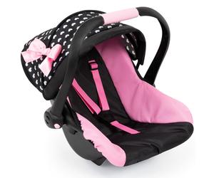 Bayer Design Dolls: Deluxe Car Seat: Hearts Black & Pink - Pretend Play Accessory for Dolls/Plushes Up to 18"""" Ages 3+ Large