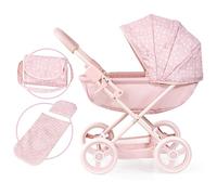 Bayer Design dolls pram Cosy with bag, blanket and cushion, soft handle | baby doll stroller with integrated basket and bed linen, for dolls up to 46 cm, foldable pushchair for toddlers