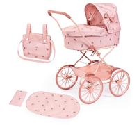 Bayer Design Doll's pram nostalgic with bag and integrated basket | doll stroller classic, carriage pram with carrycot cover, cushion, handle height 76cm, for dolls up to 46cm