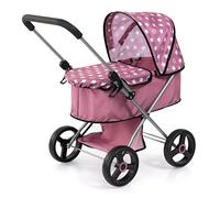 Bayer Design Doll's pram with integrated basket, foldable, soft handle | doll stroller with carrycot cover, easy to push, for dolls up to 46cm, for first walks with the doll