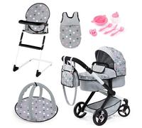 Bayer Design Dolls pram XEO with highchair, bag, sleeping bag, baby gym