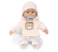 Bayer Design Interactieve babypop, pratend, zacht lichaam, 38 cm slaapogen, fo