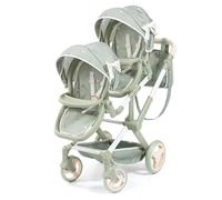 Bayer Design 26728AA Twin dolls pram, carriage, double stroller, adjustable and reversible handle, swivel front wheels, seats variable fixable, bag - 3+ ages