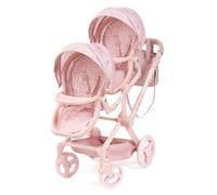 Bayer Design Twin dolls pram with bag, adjustable, seats variable fixable | carriage pram double stroller with swivel front wheels, reversible handle, integrated basket, for boys and girls 3+ ages