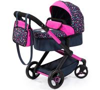 Bayer Doll Pram Xeo - Black & Pink Convertible Pushchair