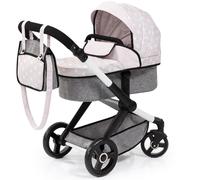 Bayer Doll Pram Xeo - White Grey with Stars Convertible Pushchair