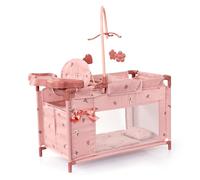 Bayer Multi Bed Doll Accessories Set for Kids, Toddler Role Play Toy Gifts | Baby Doll Cot with Integrated High Chair, Feeding Tray with Changing Area, Dolls Bedding, 3+ Year Old Girls, Toddler Toys