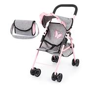 Bayer Design 21533AD Doll umbrella stroller with suncanopy, integrated basket, bag, double wheels, foldable