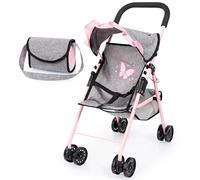 Bayer Design 21533AD Doll umbrella stroller with suncanopy, integrated basket, bag, double wheels, foldable