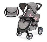 Bayer Twin Dolls Pram - Foldable Double Buggy Pushchair for 46cm Dolls | Twin Stroller with Changing Bag & Basket, Adjustable Handle Height for Girls 3-5, 6, 7, Baby Doll Pram for 3 + Years Old
