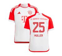 Bayern Munich Junior 2023 - 2024 Home Shirt - Muller 25 in White | Size: 13-14 Years Bayern Munich White 13-14 Years
