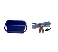 Bayersan Basic Window Cleaning Set - 15L Oblong Bucket, 10" Squeegee with Handle, 10" T-Bar, Microfibre Sleeve & Rubber Blade - Plastic - Standard - Glass & Window Cleaning