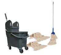 Bayersan Floor Cleaning Kit For Household & Commercial Use | 25l Bucket | Complete Mop | Mop Heads | Mopping Sets (Grey)