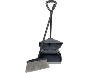Bayersan Long Handled Dustpan and Brush - Heavy Duty Broom & Dustpan with Swivel Pan, Tall Upright Sweeping Set Made from Recycled Plastic
