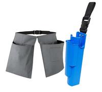 Bayersan Quick Release Bucket on Belt with Dual Pouch - Window Cleaning Tool Holder for Professionals - Lightweight & Durable Accessory - Royal Blue (Blue/Grey)