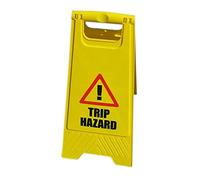 Bayersan Safety Sign A Frame Caution Trip Hazard Yellow Double Sided Warning Floor Sign For Commercial |Business Use (Pack Of 10)