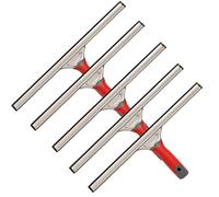 Bayersan Window Cleaning 5-Size Squeegee Set - Premium Handle Complete Metal & Plastic Squeegees - 8", 10", 12", 14", 18" - Professional Glass & Window Cleaning Tools