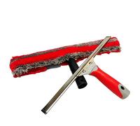 Bayersan Window Cleaning Squeegees With Plastic Handle & Stainless Steel Channel | Window Washer Set | Professional Window Cleaning Kit (Red, 18" Set)