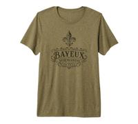 Bayeux Normandy France Ornate Fleur-De-Lis Black Print Premium T-Shirt