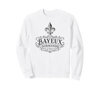 Bayeux Normandy France Ornate Fleur-De-Lis Black Print Sweatshirt