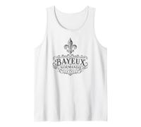 Bayeux Normandy France Ornate Fleur-De-Lis Black Print Tank Top
