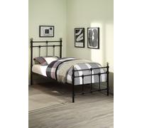 Bayford Traditional Single Metal Bed Frame with Guest Trundle Bed SlumberWorx Black Single