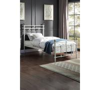 Bayford Traditional Vintage Style Metal Bed Frame SlumberWorx White Single