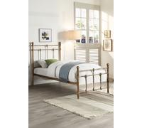 Bayford Traditional Vintage Style Metal Single Bed Frame w 10cm Eco Foam Mattress SlumberWorx Bronze Single