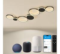 BAYHT Ceiling Light with Remote Control, Living Room Lamp with Matter Compatible with HomeKit, Alexa, Google and IFTTT, 62W Modern LED Ceiling Lights for Bedroom Living Room
