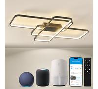 BAYHT Ceiling Light with Remote Control, Living Room Lamp with Matter Compatible with HomeKit, Alexa, Google and IFTTT, 70W Modern LED Ceiling Lights for Bedroom Living Room