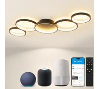 BAYHT Ceiling Light with Remote Control, Living Room Lamp with Matter Compatible with HomeKit, Alexa, Google and IFTTT, 50W Modern LED Ceiling Lights for Bedroom Living Room
