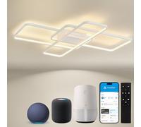 BAYHT Ceiling Light with Remote Control, Living Room Lamp with Matter Compatible with HomeKit, Alexa, Google and IFTTT, 80W Modern LED Ceiling Lights for Bedroom Living Room