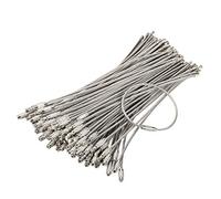 bayite 100 Pieces Stainless Steel Wire Keychain Cables Key Rings Heavy Duty Luggage Tags Loop Label Holder 2mm Twist Shank (Cable Length 10")
