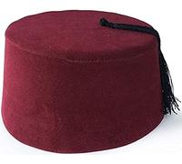 BAYKUL Dr. Who Turkish Shriner Fez Hat Felt, Arabian Moroccan Aladdin Abu Costume Tassel, Red, Diameter:7 Inch / Circumference: 22.8 inch (58 cm)